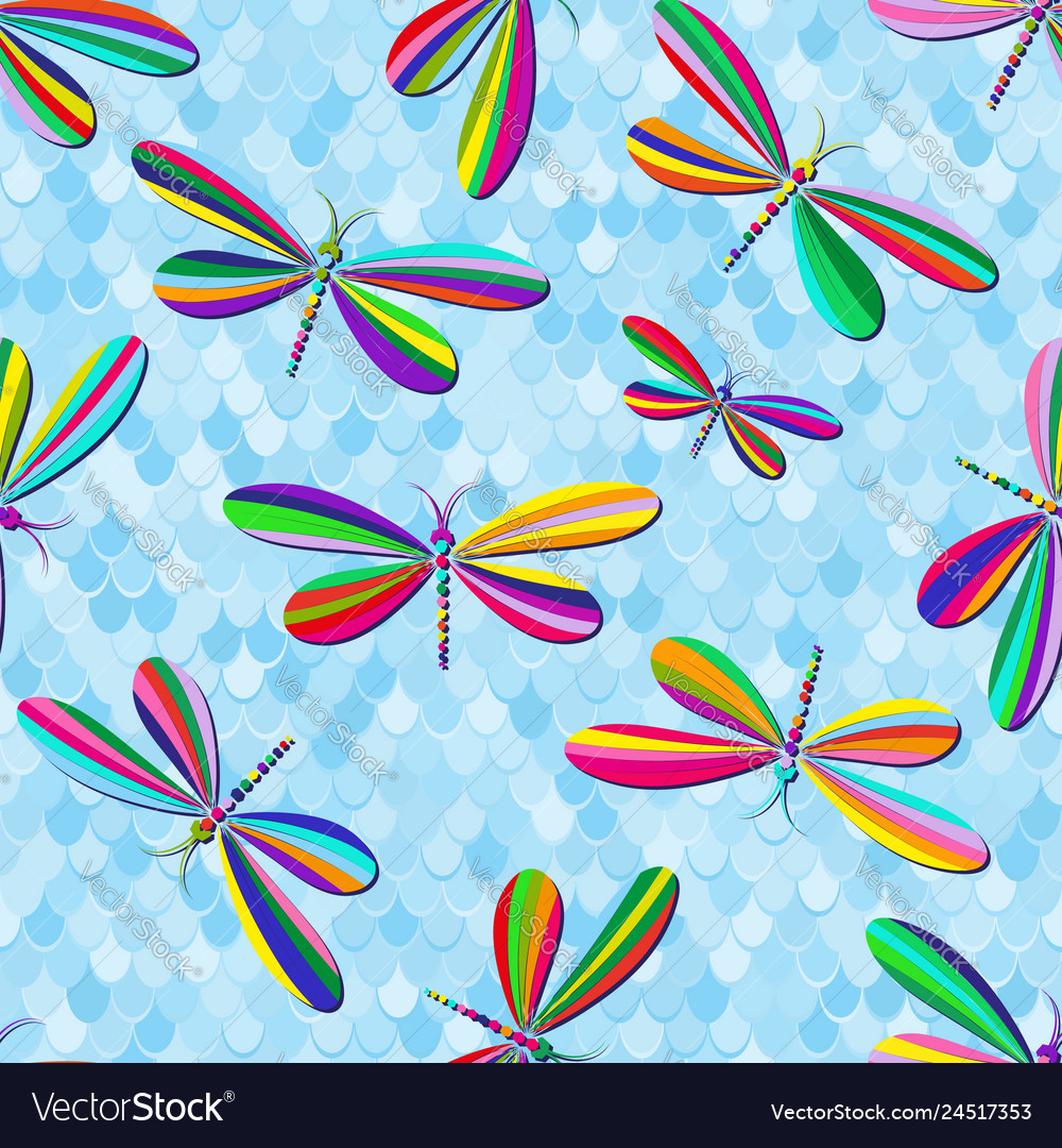Seamless pattern with multi-colored striped