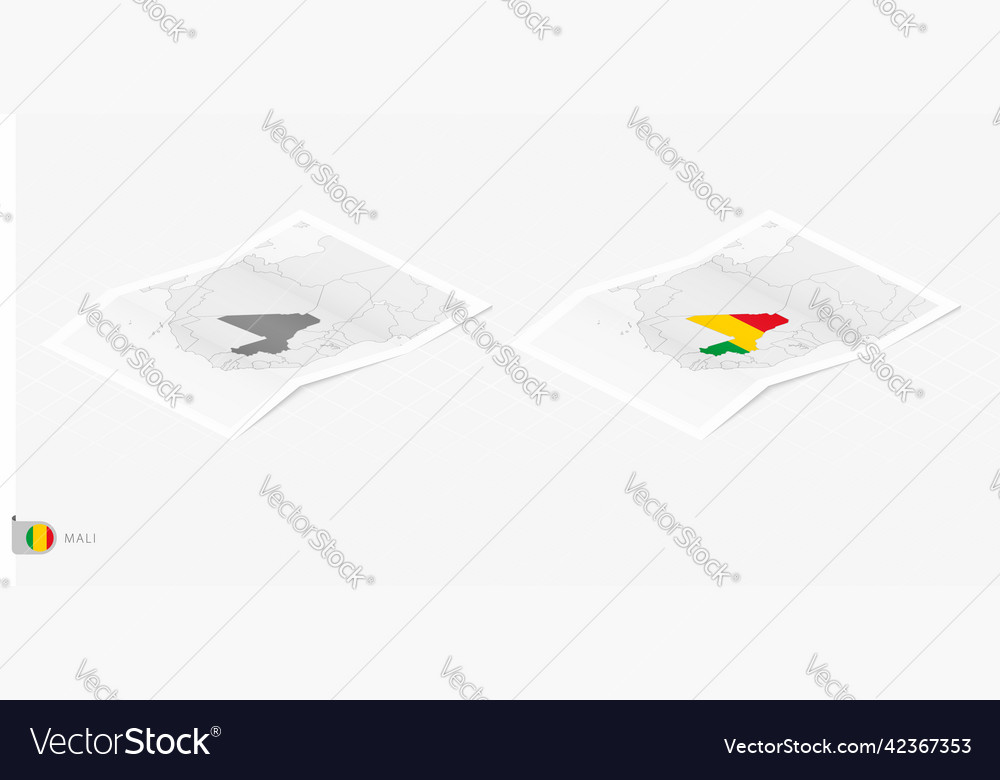 Set of two realistic map mali with shadow