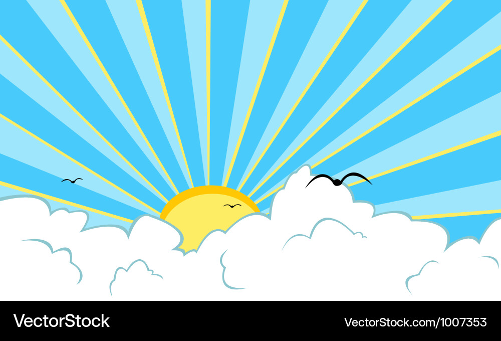 Sun and clouds Royalty Free Vector Image - VectorStock