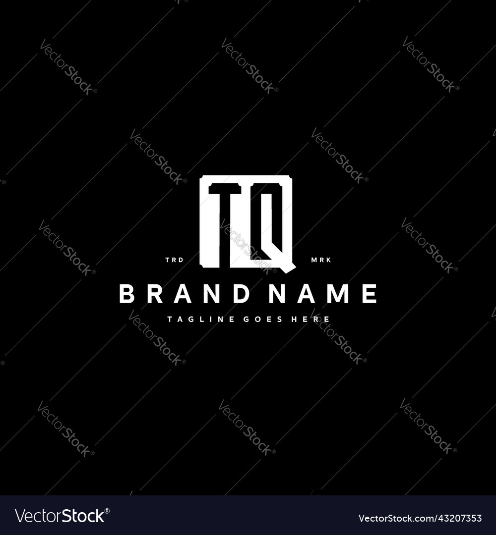 Tq monogram logo design with square rectangular Vector Image Tq monogram logo design with square rectangular
