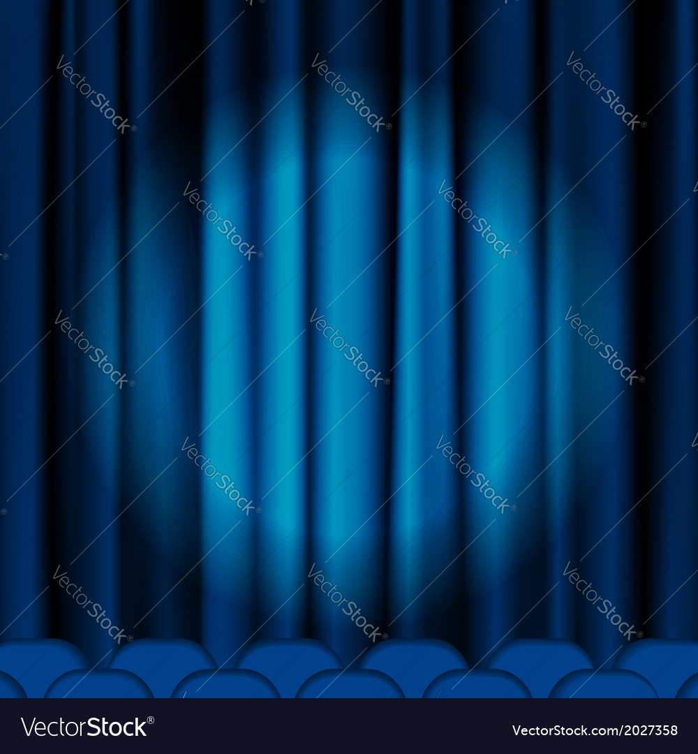 Blue curtains Royalty Free Vector Image - VectorStock