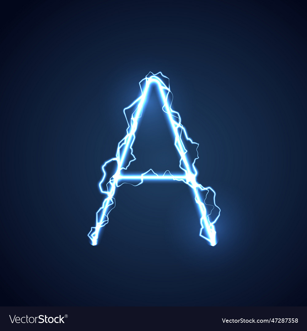 Blue lightning style letter or alphabet vector image Blue lightning style letter or alphabet