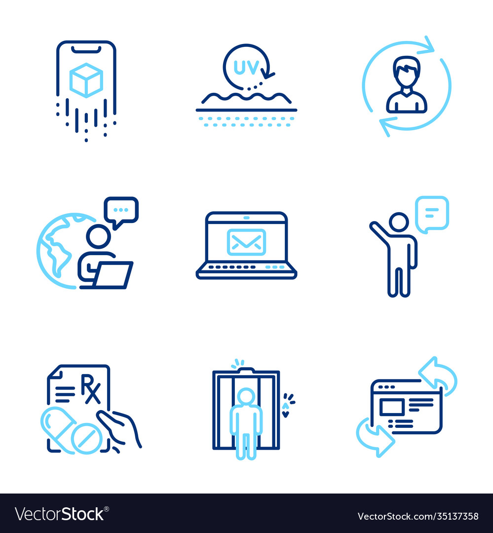 Business icons set included icon as agent uv