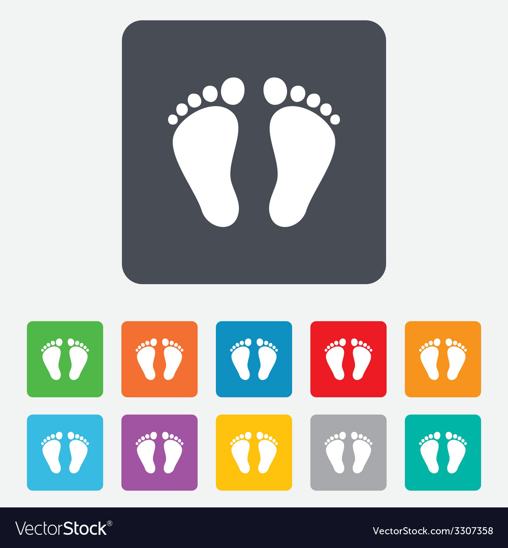 Child pair of footprint sign icon barefoot