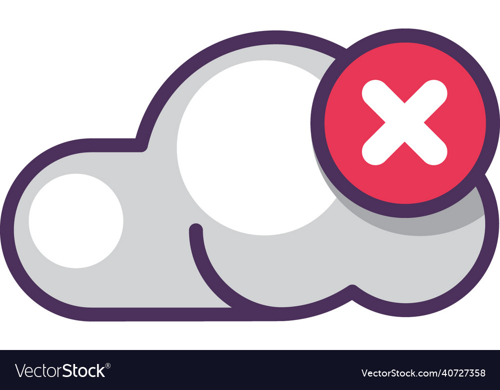Cloud file delete vector image Cloud file delete