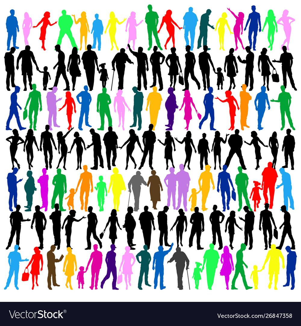 Colorful people silhouettes Royalty Free Vector Image