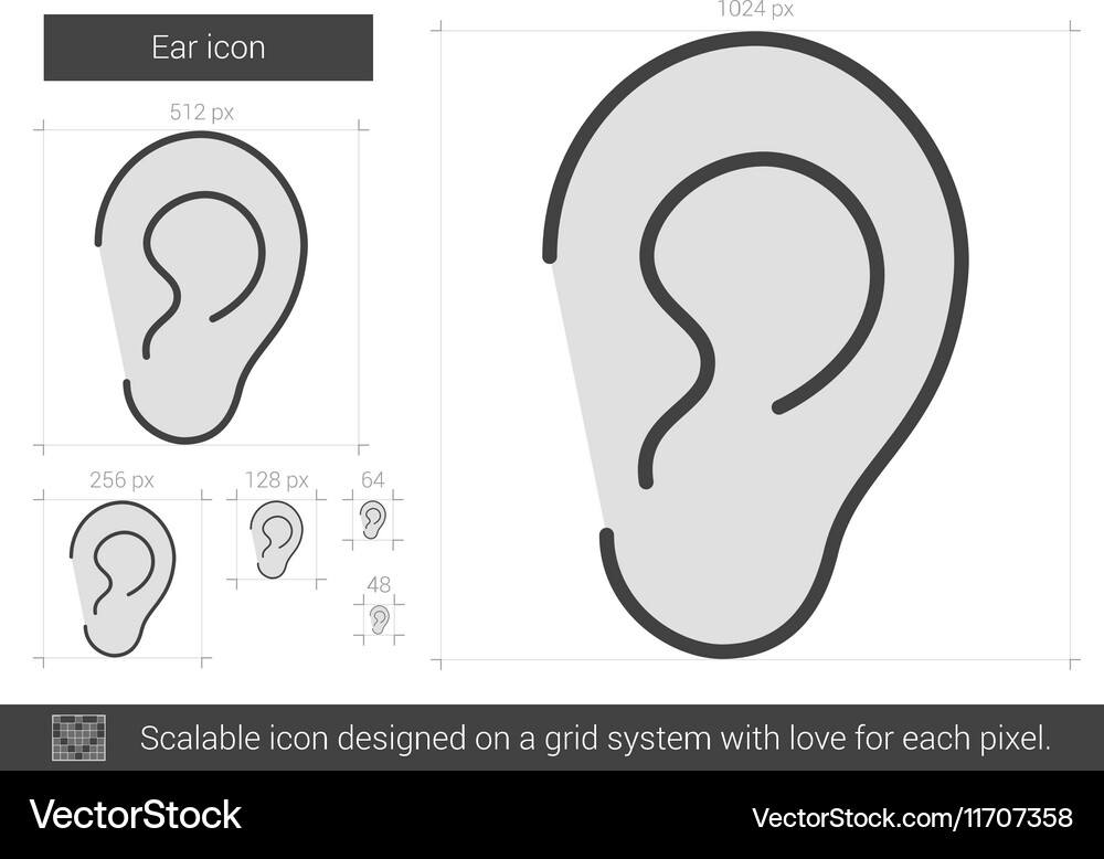 Ear line icon Royalty Free Vector Image - VectorStock