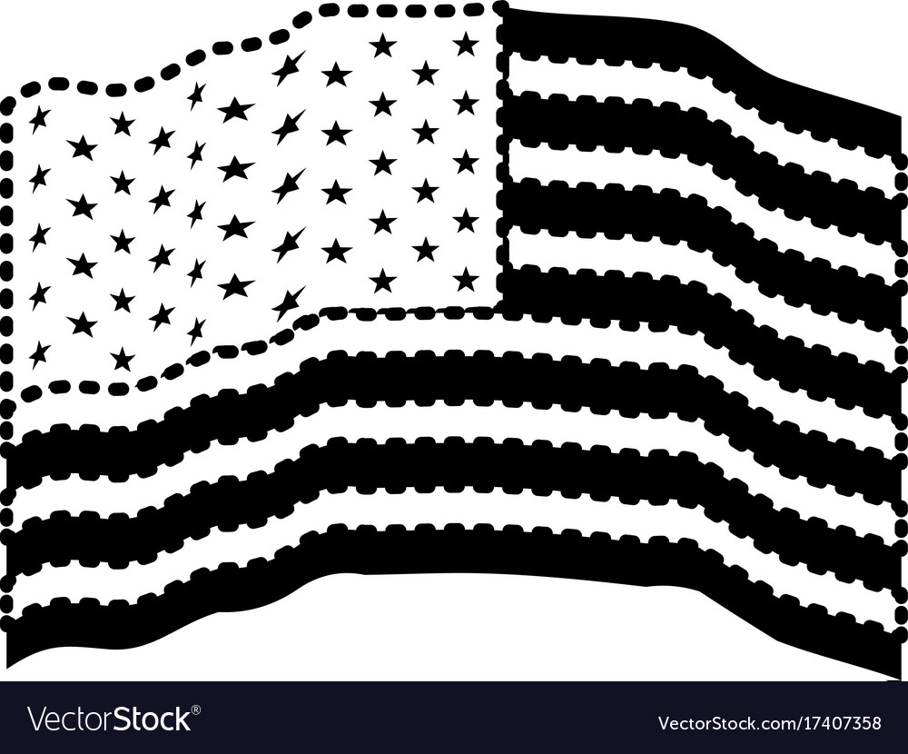 Flag united states of america waving black