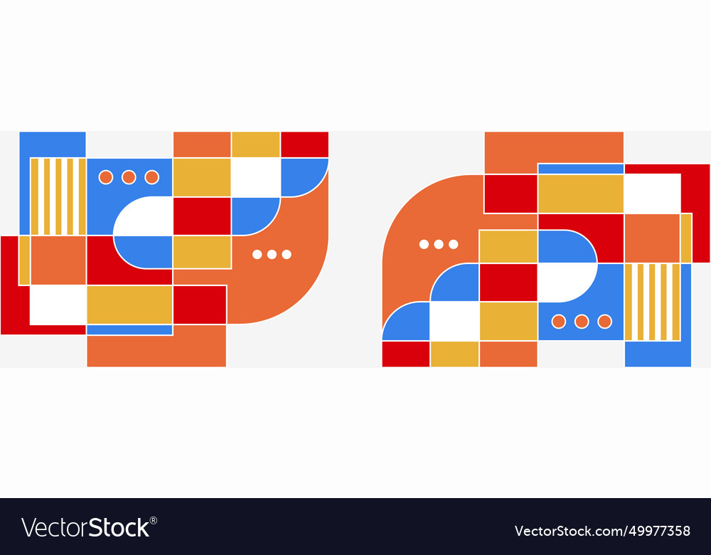 Flat colorful mosaic pattern design banner