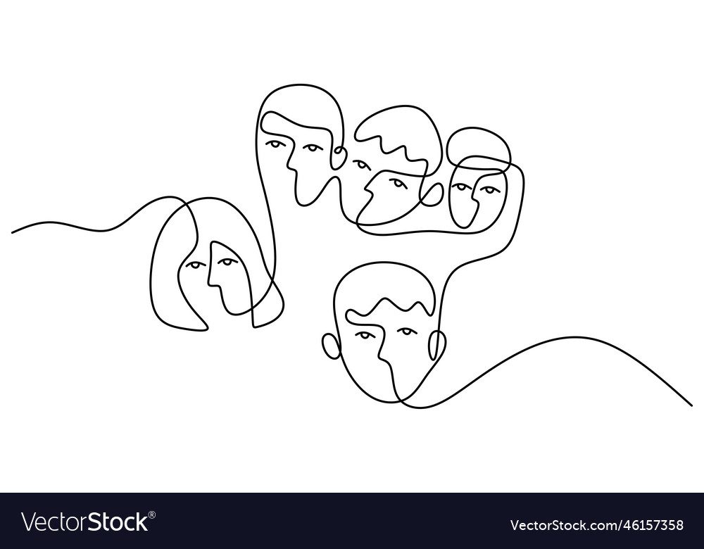 Hand drawing one continuous single line of five Vector Image Hand drawing one continuous single line of five