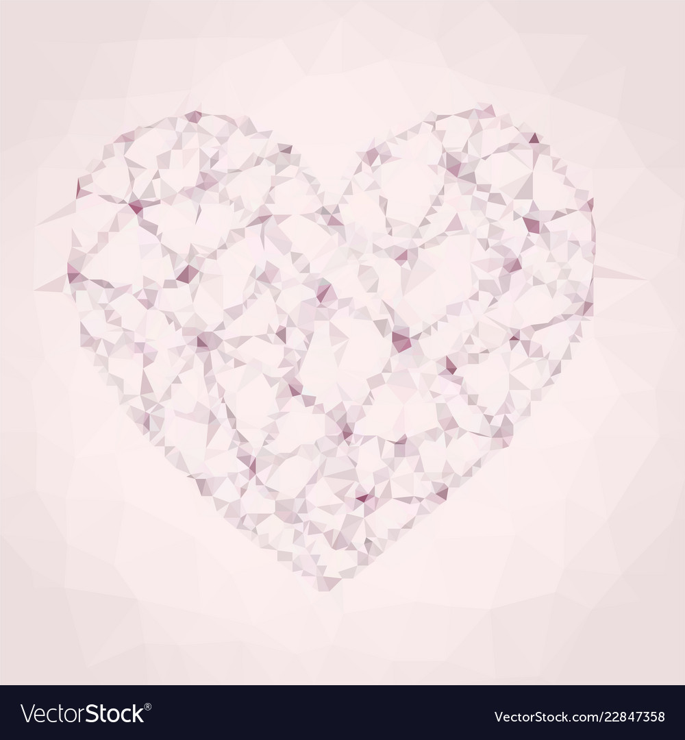 Heart triangular low poly mosaic abstract pattern vector image Heart triangular low poly mosaic abstract pattern