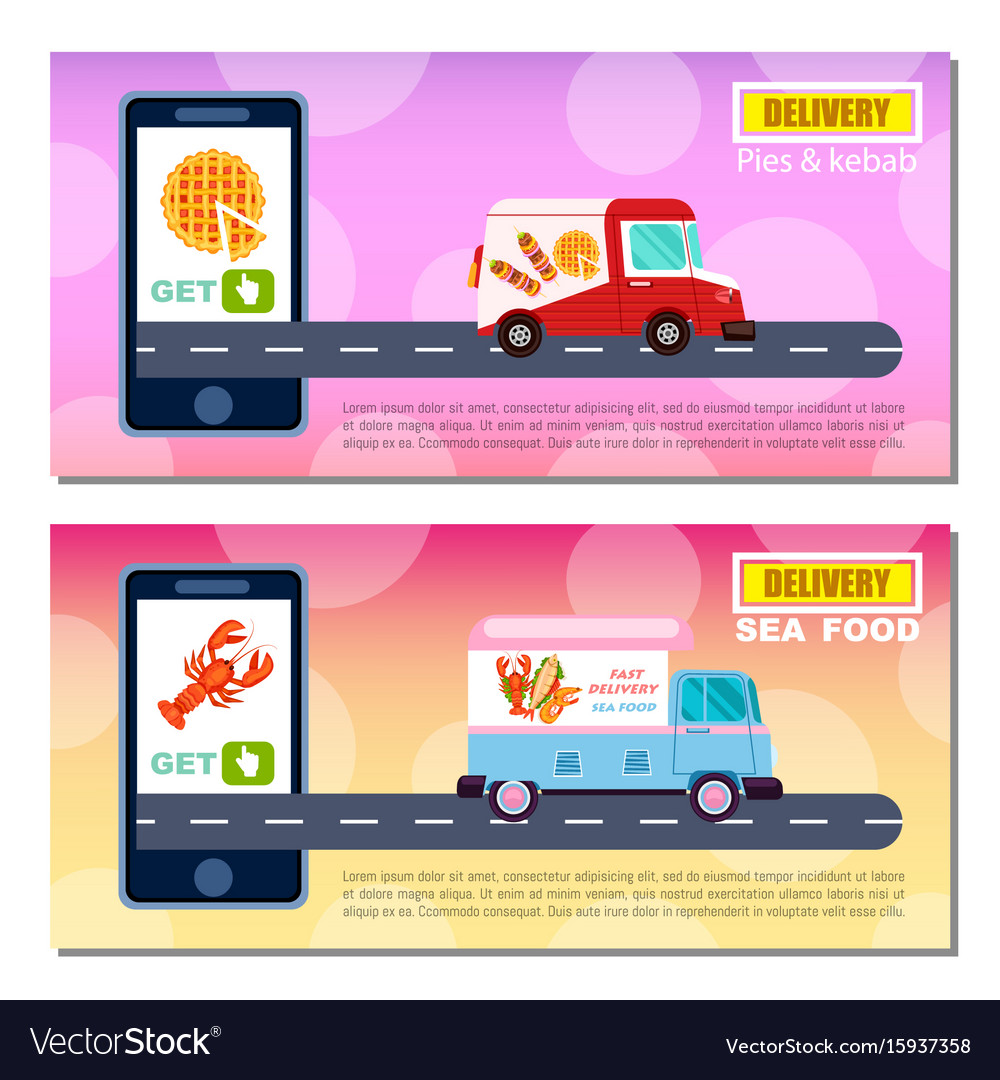 pies kebab and seafood delivery flyers royalty free vector flyers delivery