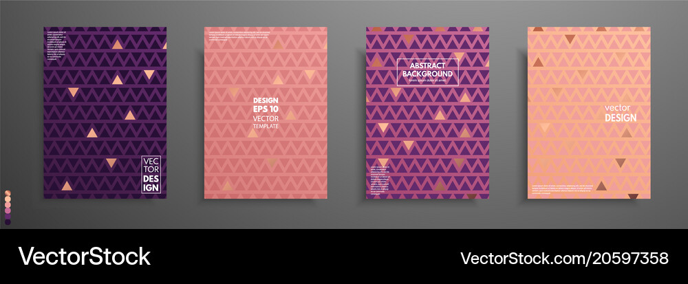 Placard templates set with abstract geometric Vector Image