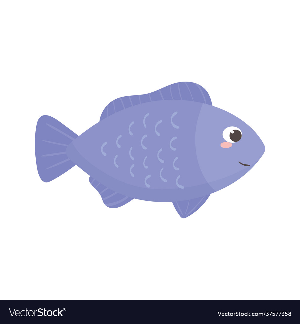 Purple fish cartoon Royalty Free Vector Image - VectorStock