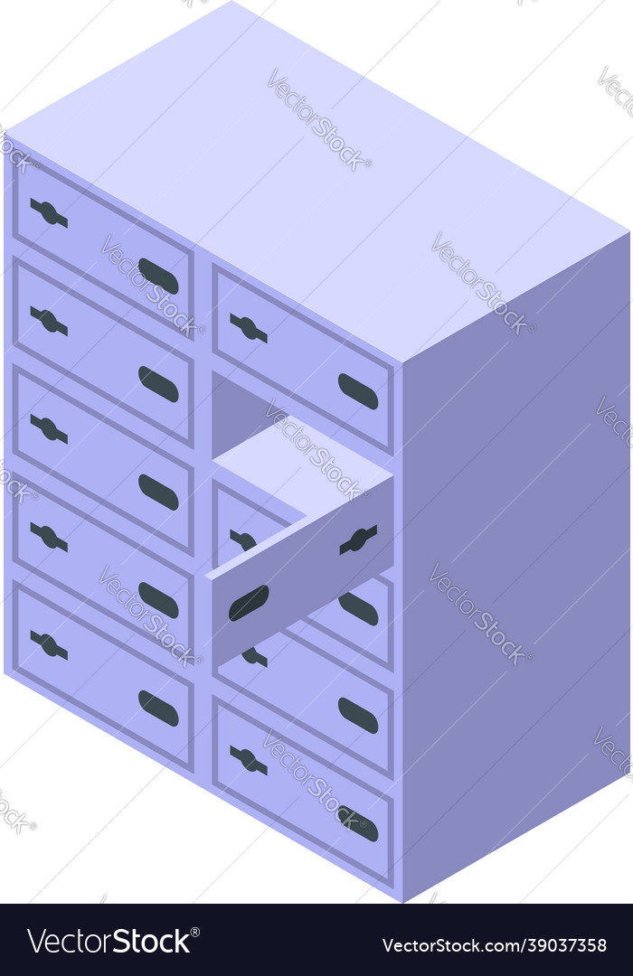 Secure locker storage icon isometric room Vector Image