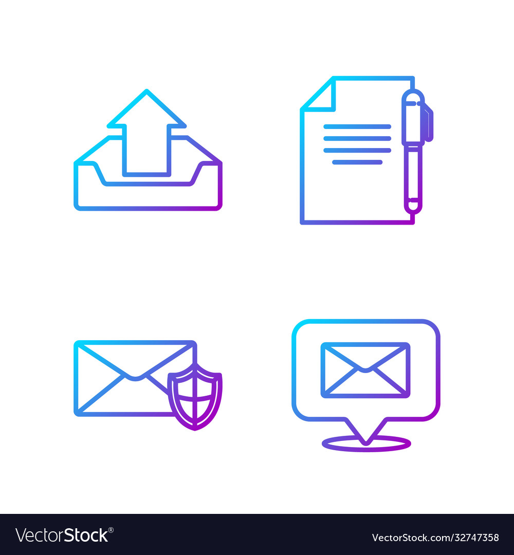 Set line speech bubble with envelope vector image Set line speech bubble with envelope