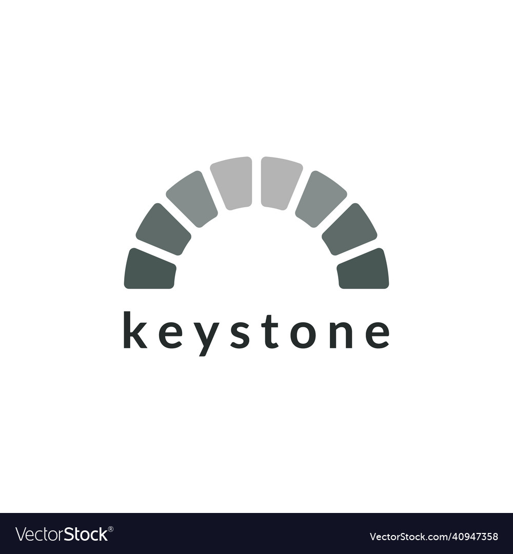 Simple and unique keystone logo design Royalty Free Vector