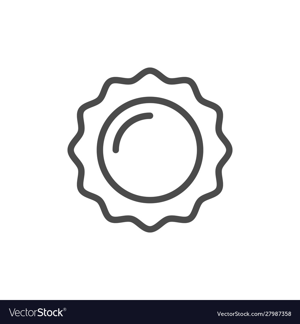 Sun star line outline icon Royalty Free Vector Image