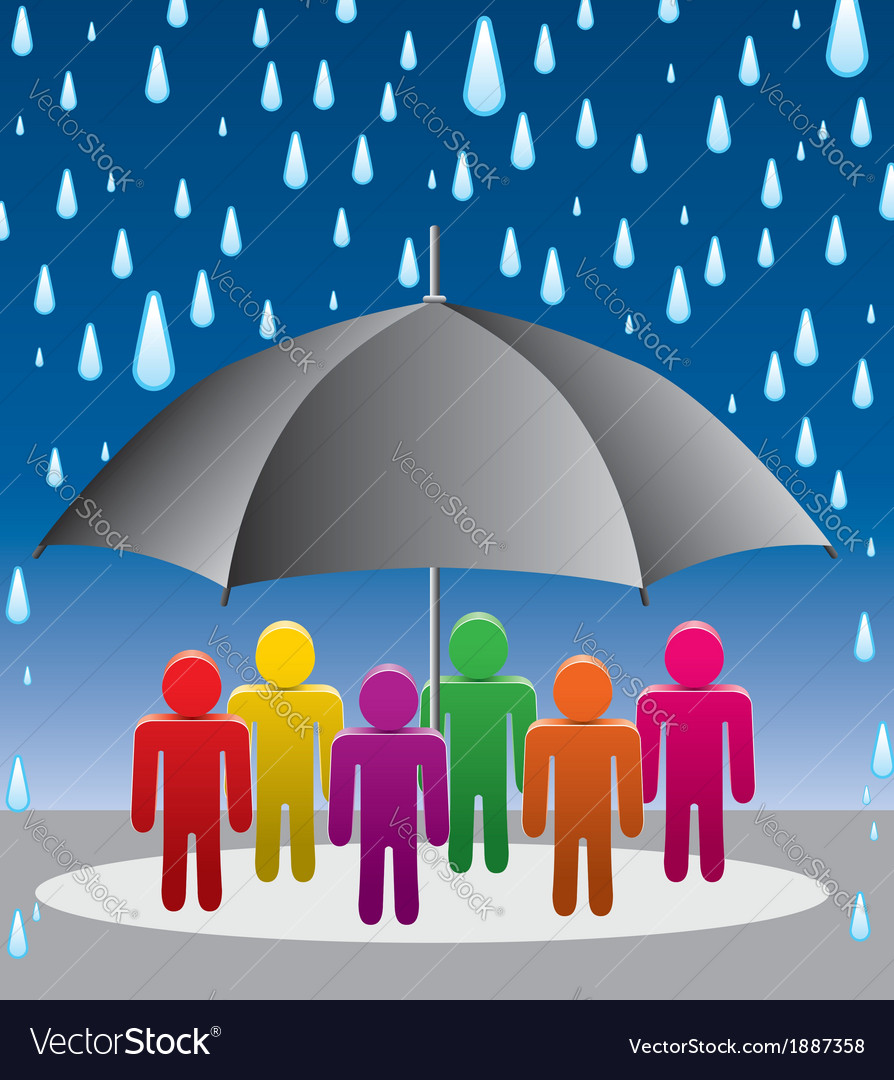 Umbrella Protection From Rain Royalty Free Vector Image