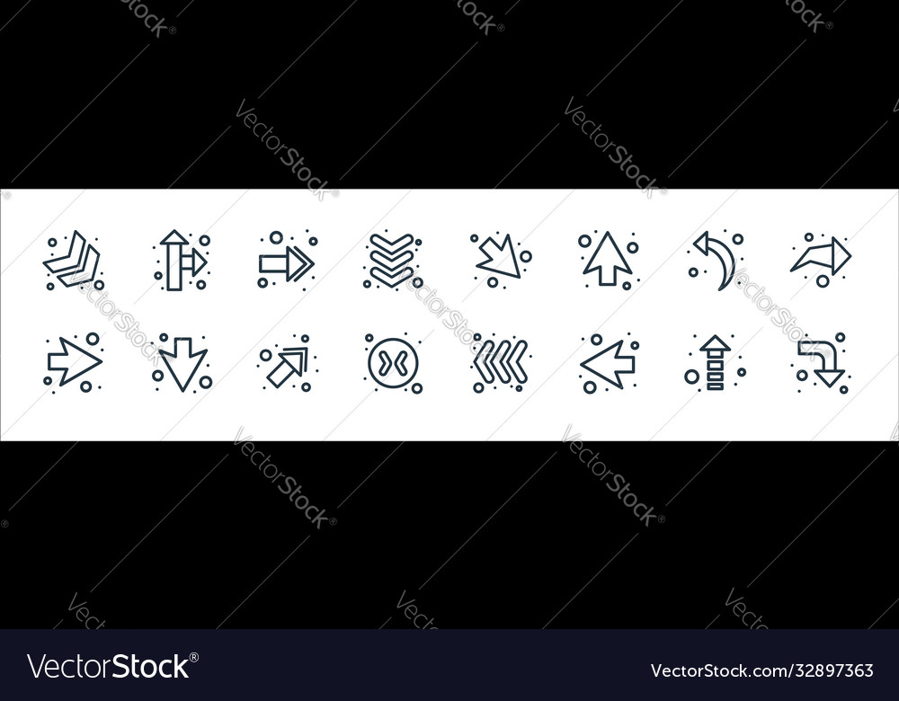 Arrows line icons linear set quality
