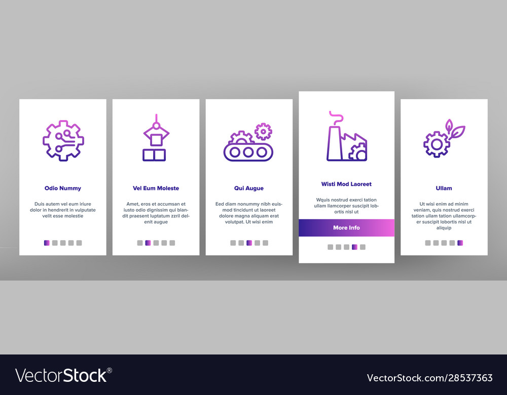 Automation onboarding icons set vector image Automation onboarding icons set