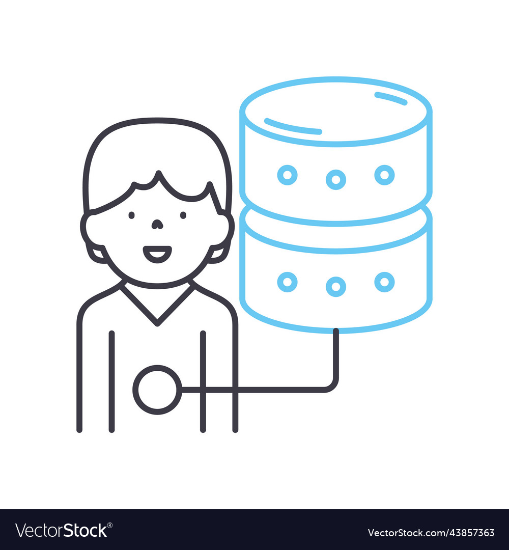 Client database line icon outline symbol Vector Image Client database line icon outline symbol