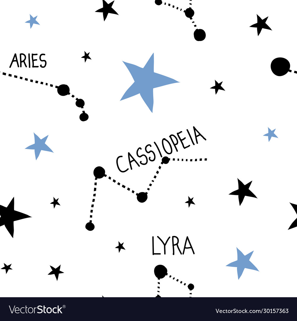 Constellations seamless pattern