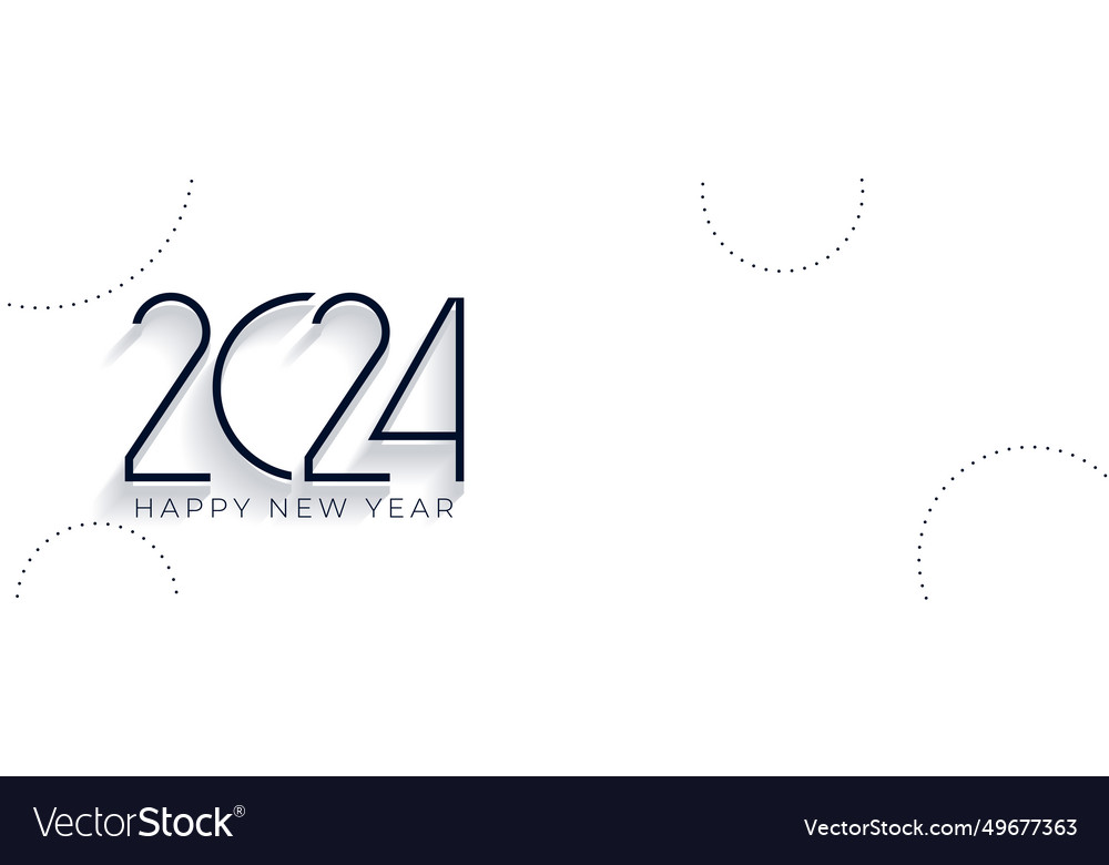 Creative 2024 new year eve minimal banner design Vector Image