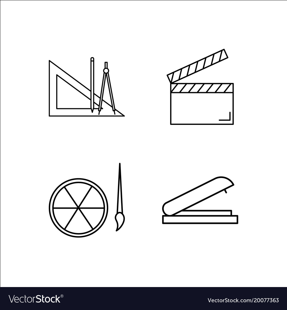 Design and studio simple linear icon setsimple