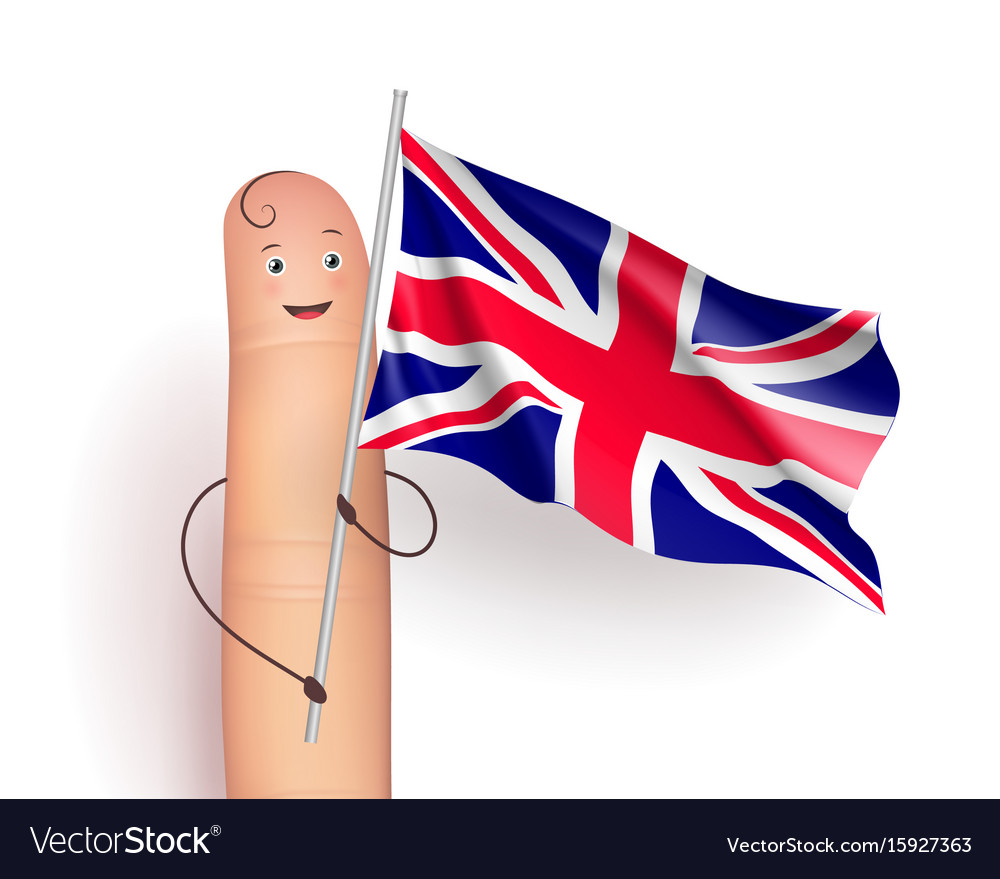 Finger with united kingdom flag