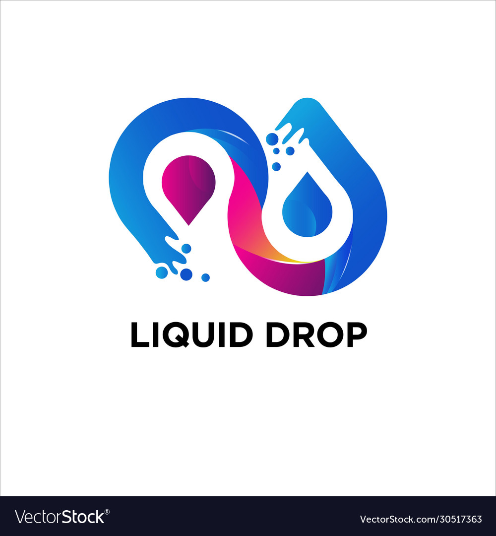 Liquid infinity colorful drop logo concept icon vector image Liquid infinity colorful drop logo concept icon