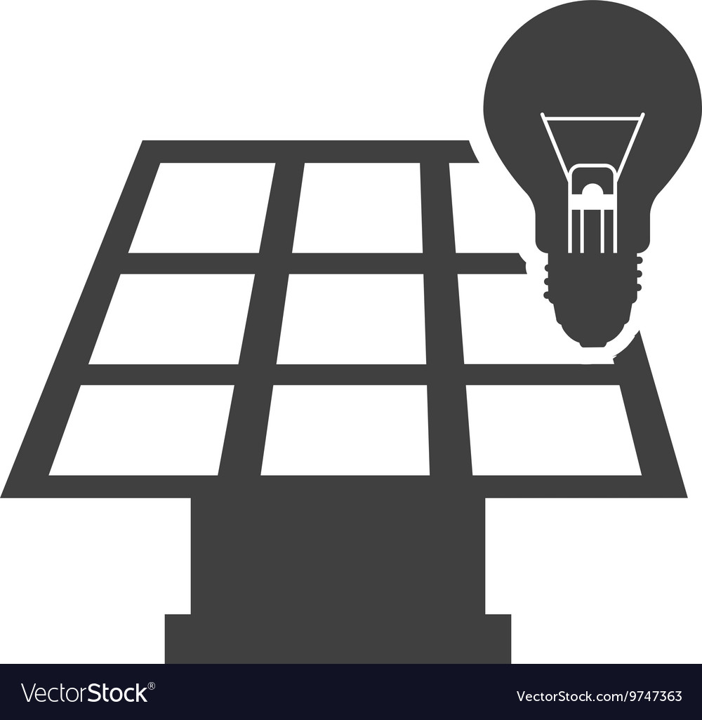 Panel Solar With Bulb Isolated Icon Design Vector Image