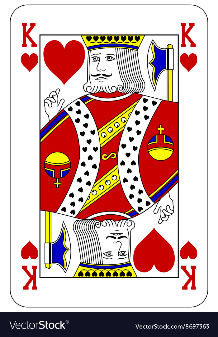 Download Poker playing card King heart Royalty Free Vector Image