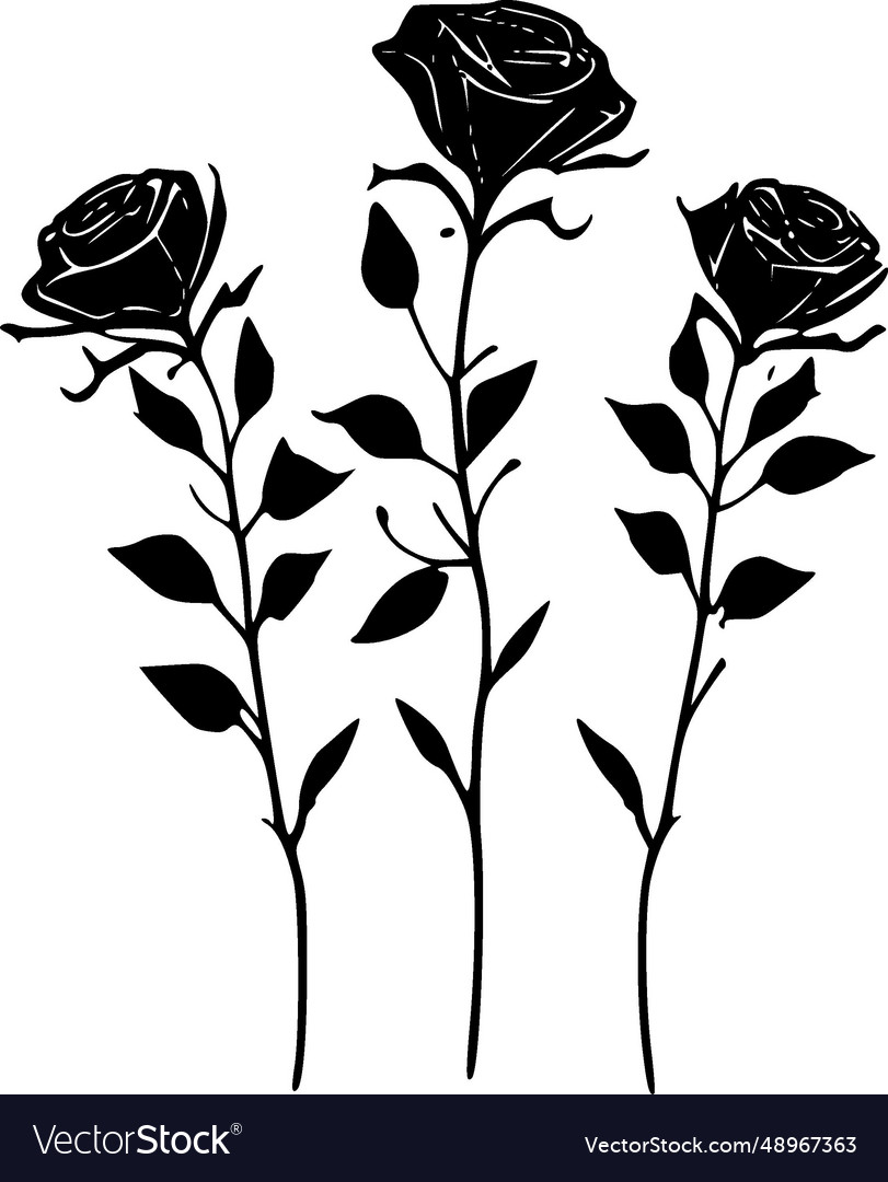 Roses - minimalist and simple silhouette