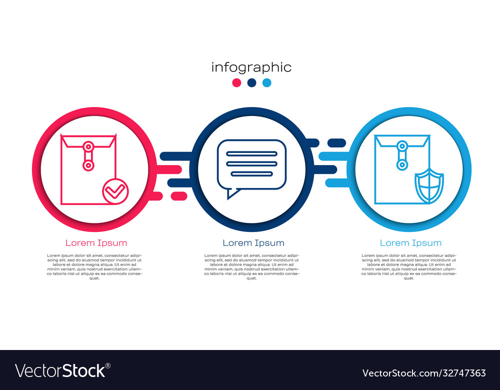 Set line envelope and check mark speech bubble vector image Set line envelope and check mark speech bubble