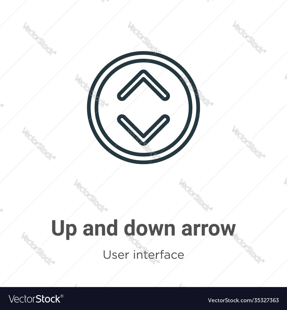 Up and down arrow outline icon thin line black