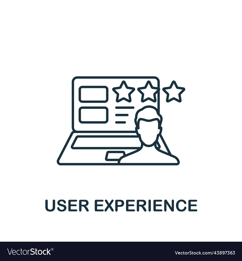 User experience icon monochrome simple web design Vector Image User experience icon monochrome simple web design