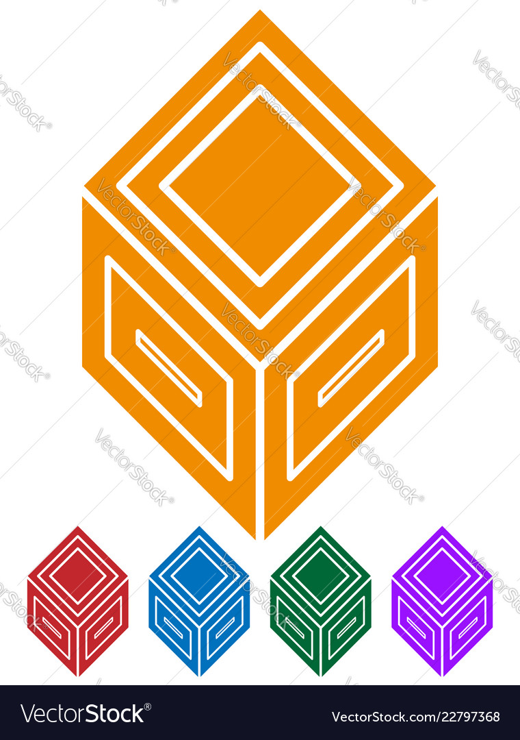 3d abstract cube symbol icon