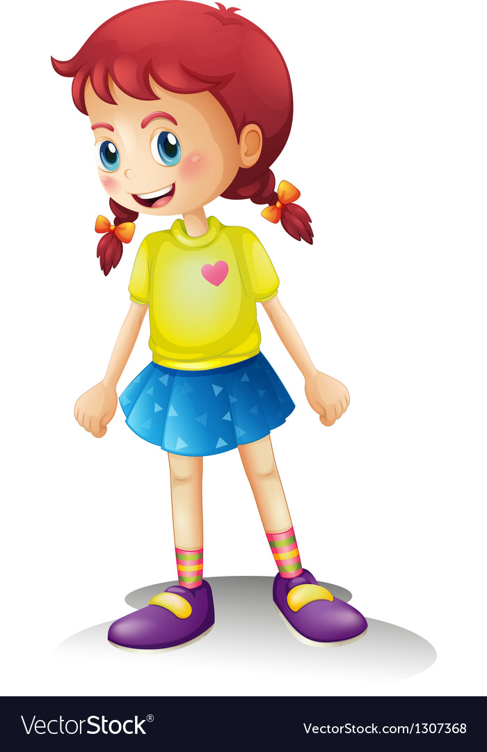 A smiling girl with a colorful dress Royalty Free Vector