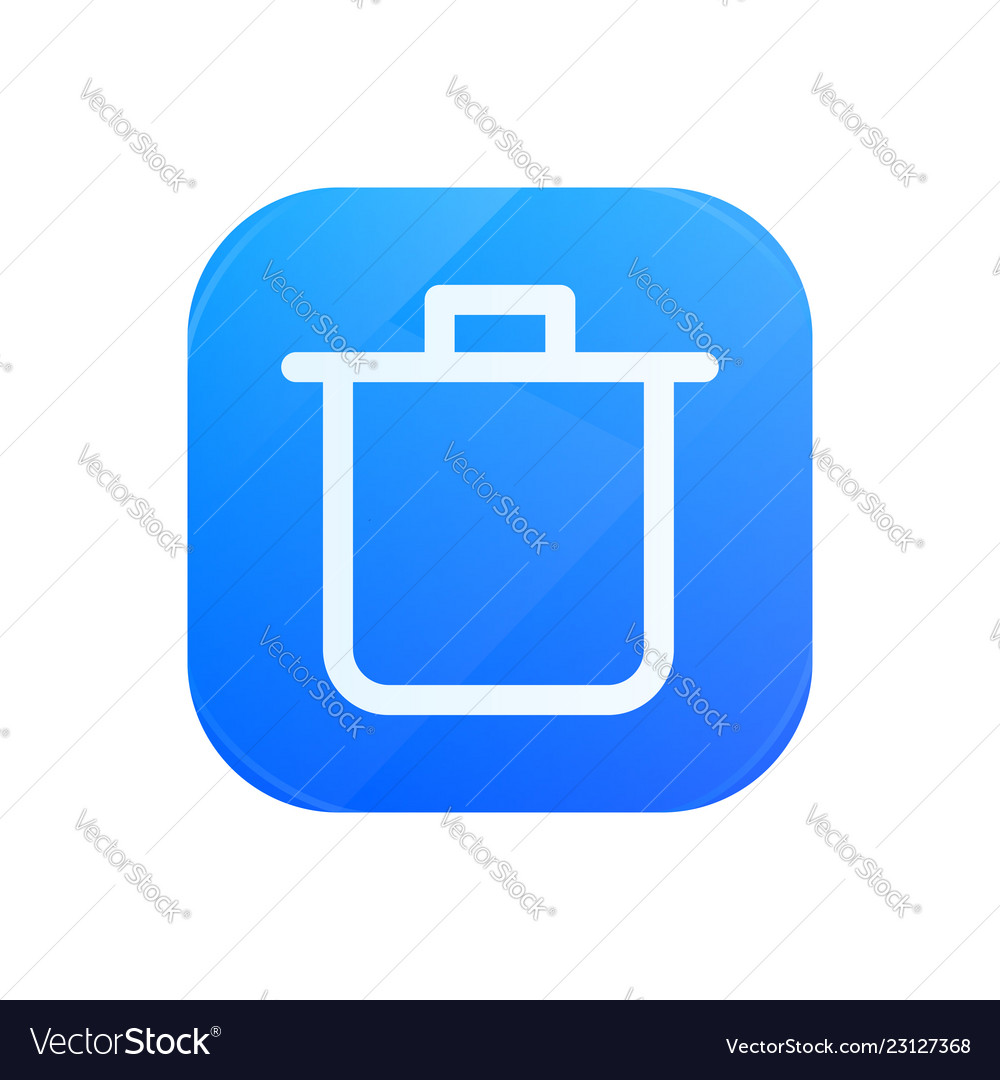 Bin glossy flat icon remove and trash symbol