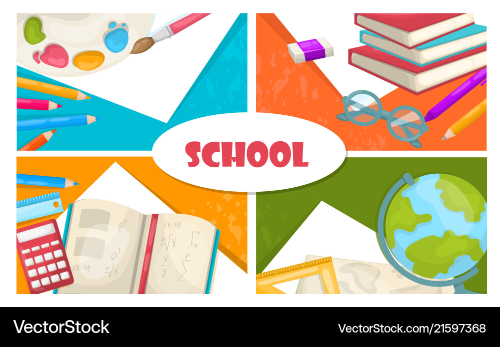Flat back to school concept Royalty Free Vector Image
