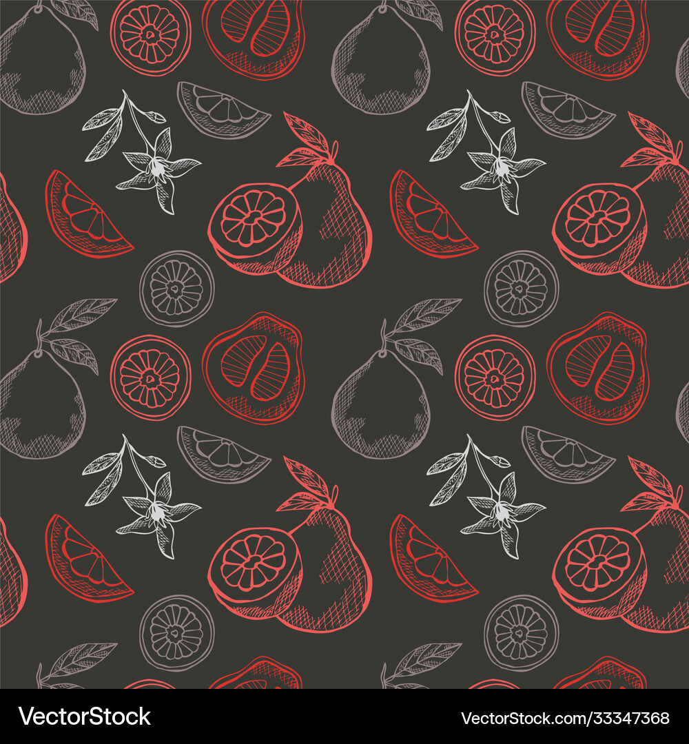 Fruit seamless pattern Royalty Free Vector Image