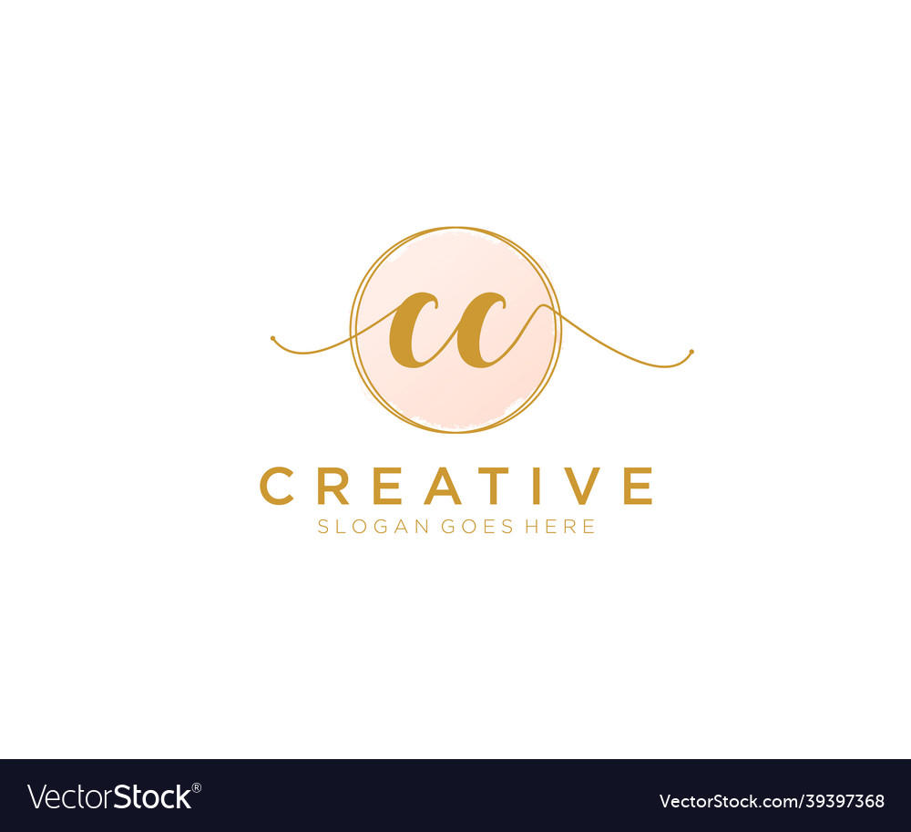 Initial cc feminine logo beauty monogram Vector Image