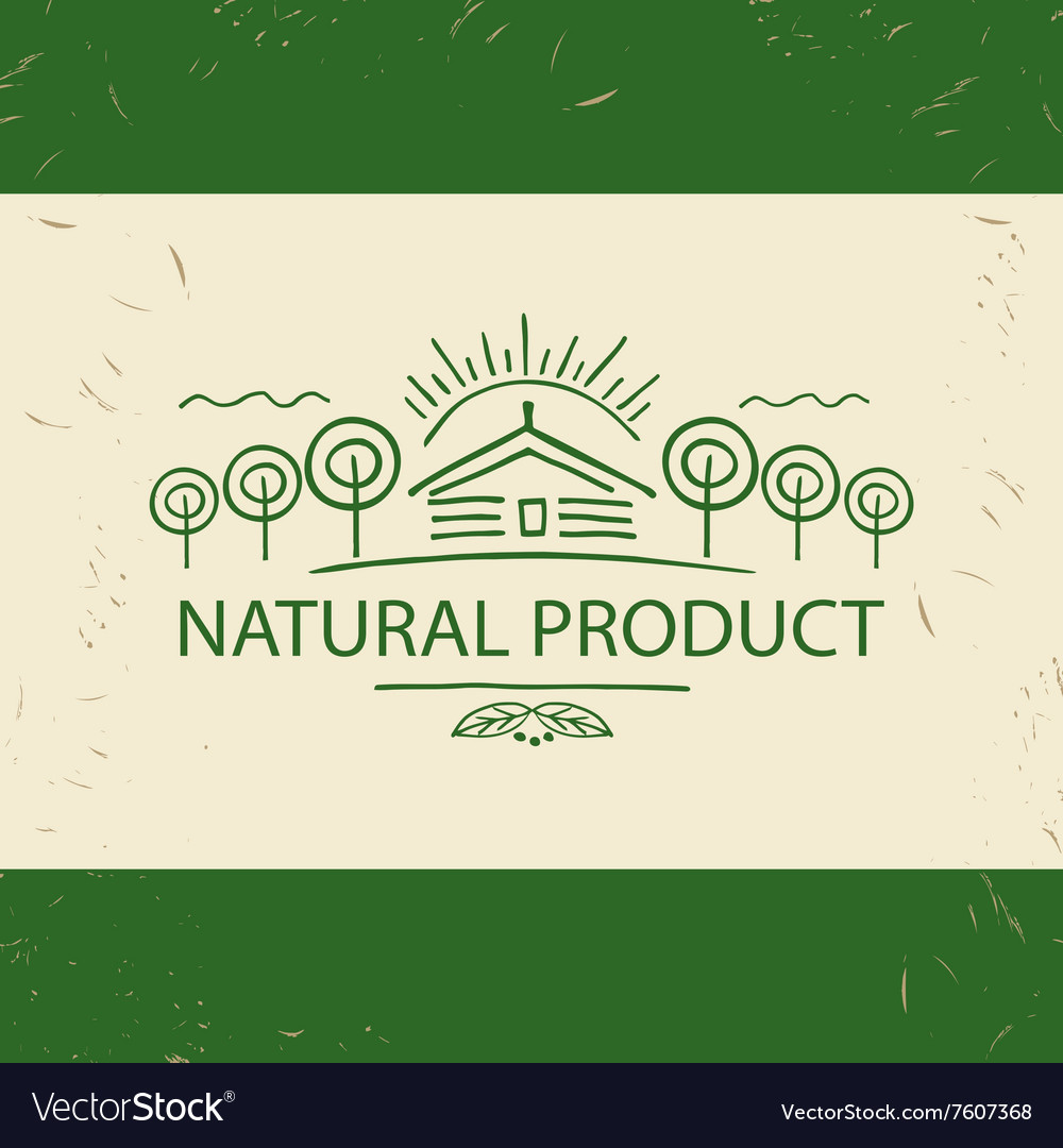 Logo Naturprodukt Hand gezogen Baum