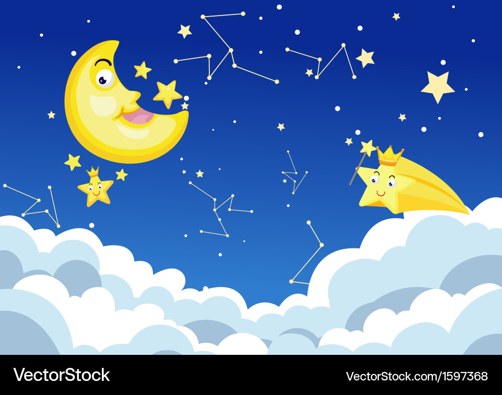 Moon night Royalty Free Vector Image - VectorStock