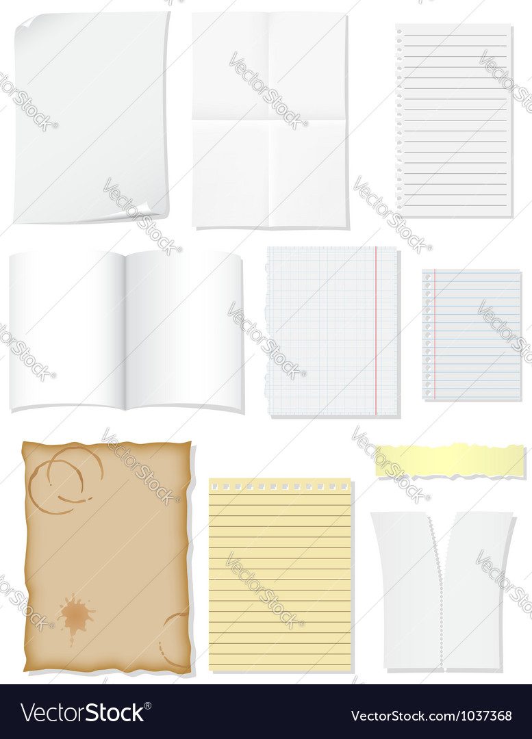Set blank sheets of paper for design