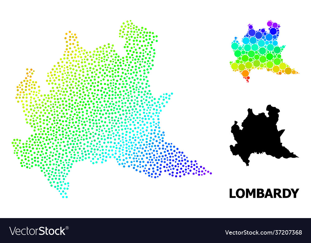 Spectrum gradient dotted map lombardy