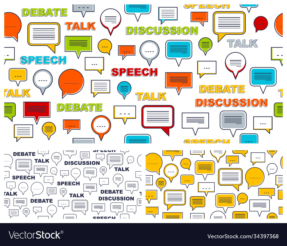 Speech bubbles seamless background set endless Vector Image Speech bubbles seamless background set endless