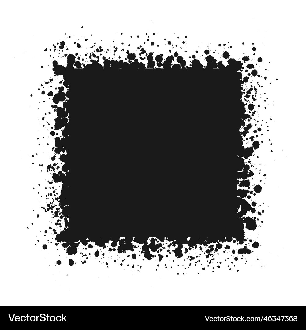 Square grunge ink splatter frame spray graffiti – Royalty-Free Vector ...