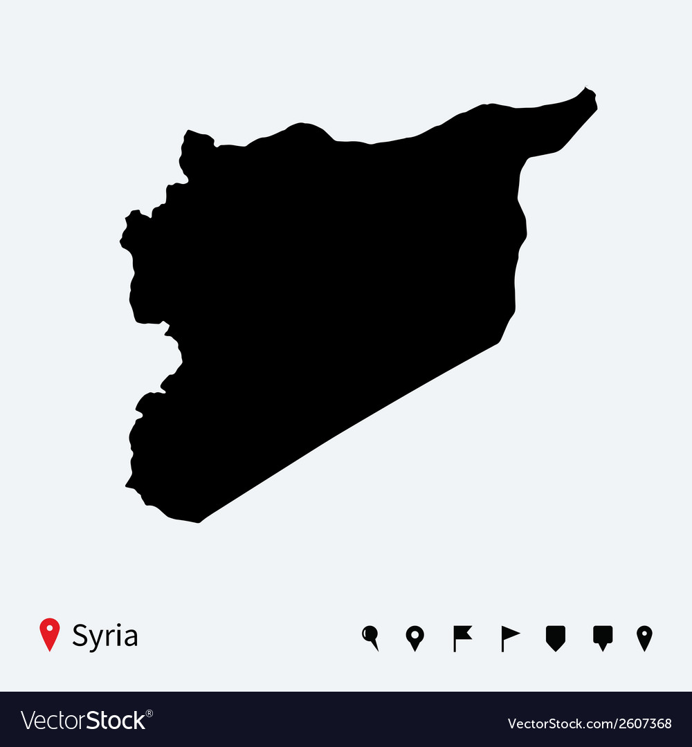 Syria Map with Navigation Pins